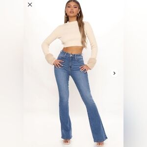 NWT FN Affair Of The Flare High Waisted Blue Women Jeans